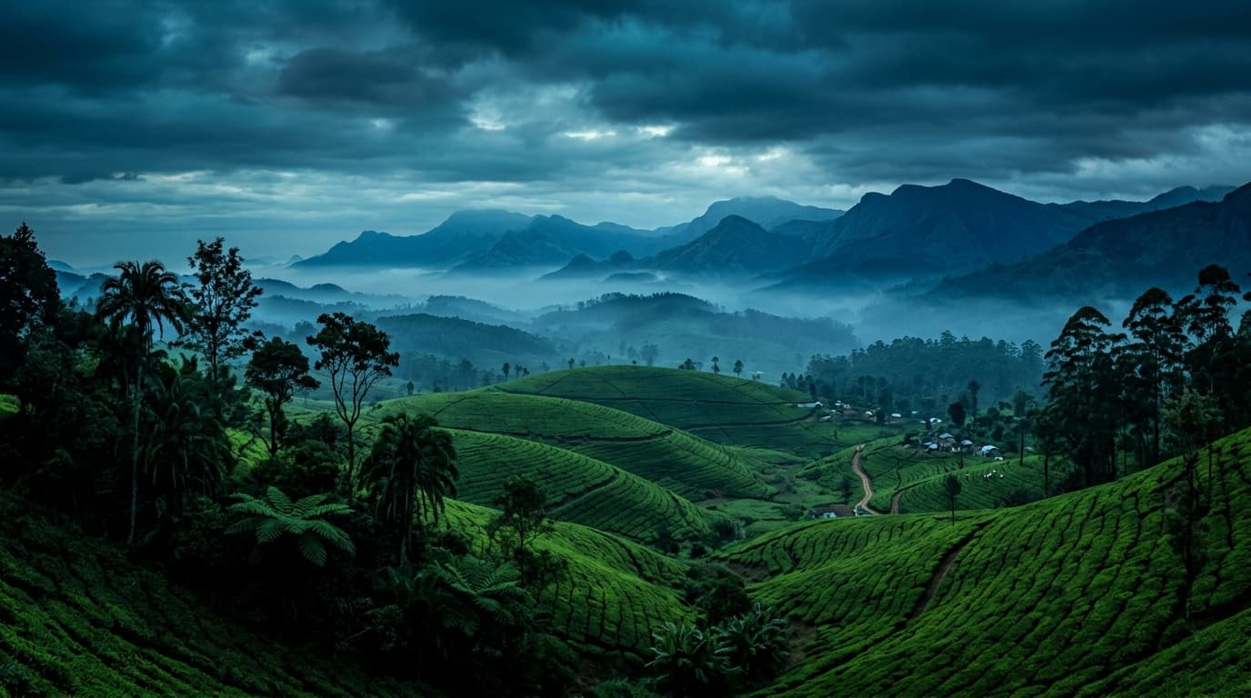 Sri Lanka scenic mountains and tea country